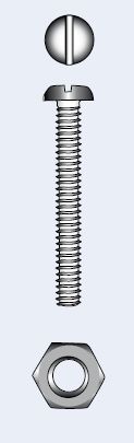 SLOTTED CHEESE HEAD SCREW WITH NUT - M4x40 mm — 9008444 40 MTECH