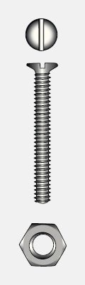 SLOTTED CHEESE HEAD SCREW WITH NUT - 4x30 mm — 9096344 30 MTECH