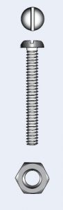 SLOTTED CHEESE HEAD SCREW WITH NUT - M5x40 mm — 9008445 40 MTECH