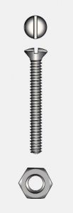 SLOTTED RAISED COUNTERSUNK HEAD SCREW WITH NUT - 5x30 mm — 9096445 30 MTECH