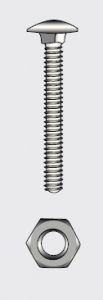 MUSHROOM HEAD SQUARE NECK BOLT WITH NUT - 6x25 mm — 9060346 25 MTECH