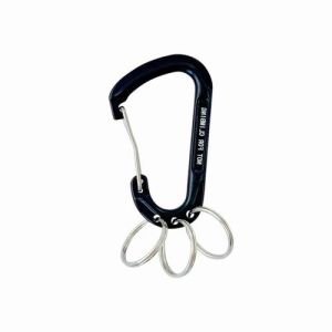 ALU SPRING HOOK WITH KEY RINGS, BLACK — 814960076SC MTECH